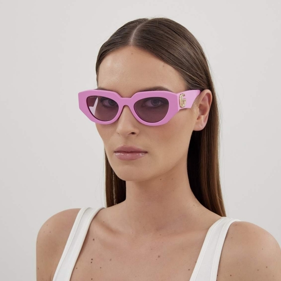 NEW GUCCI PINK OVAL WOMEN GG1421S 004 SUNGLASSES - Picture 3 of 6